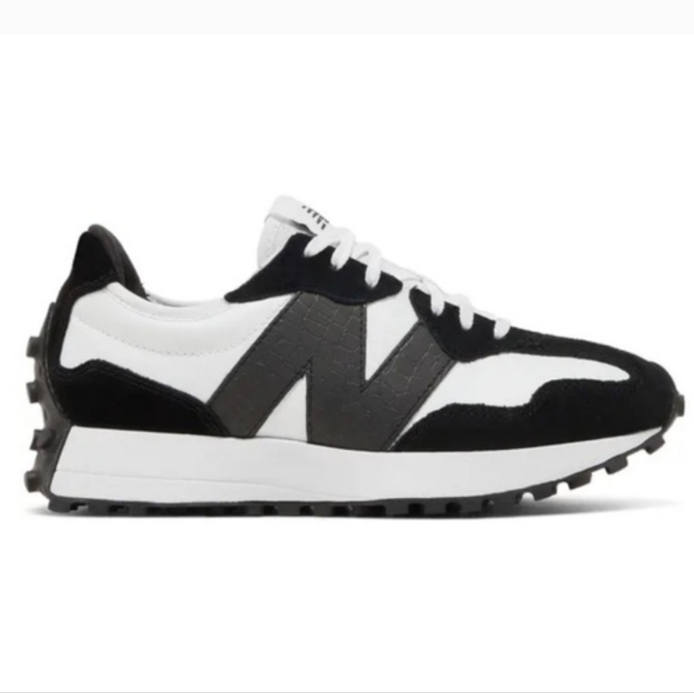 New Balance 327 - Black And White Croc - Women's 6.5